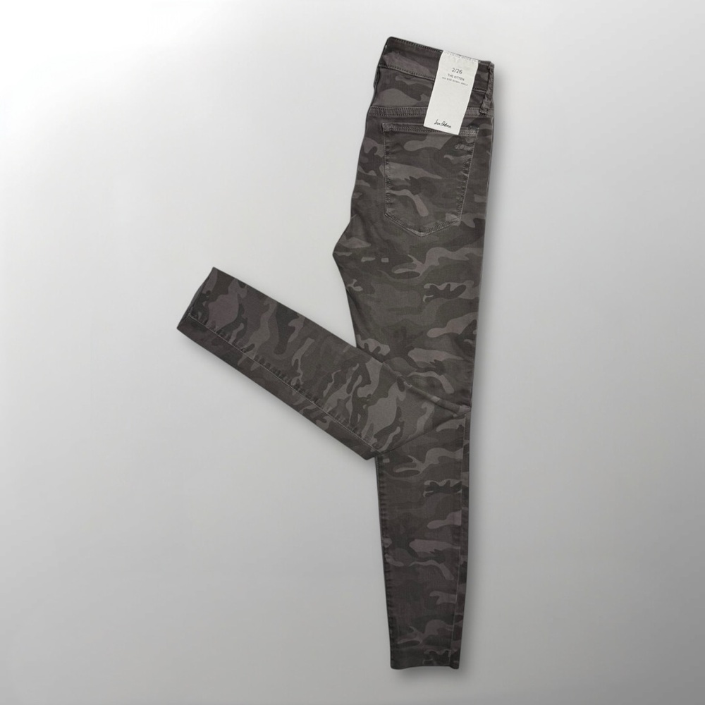 Sam Edelman The Kitten Gray Camouflage Raw Ankle Mid Rise Skinny Jeans Size 2/26